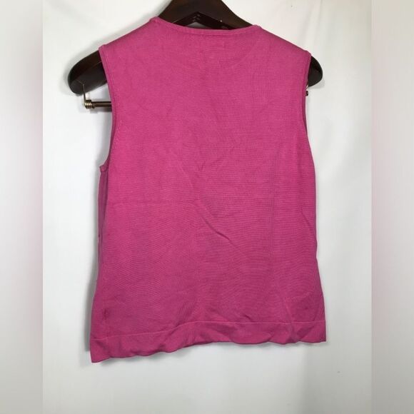 Lauren Ralph Lauren Women's Pink Cotton Blend Tank Top, Size PM - Picture 3 of 6